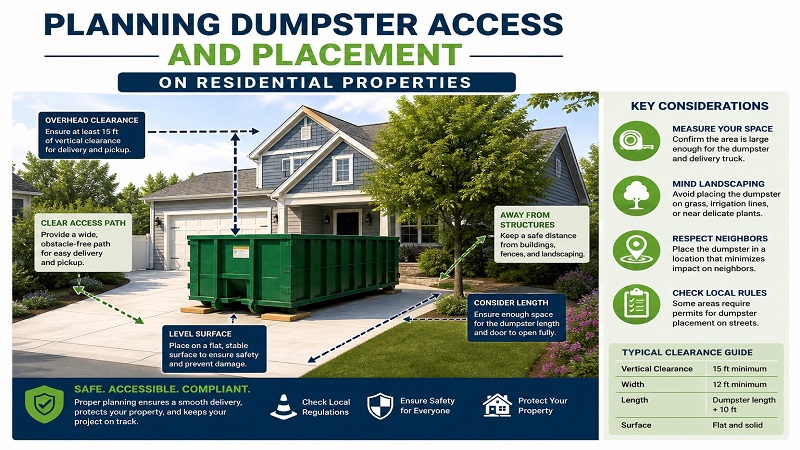 Planning Dumpster Access and Placement on Residential Properties